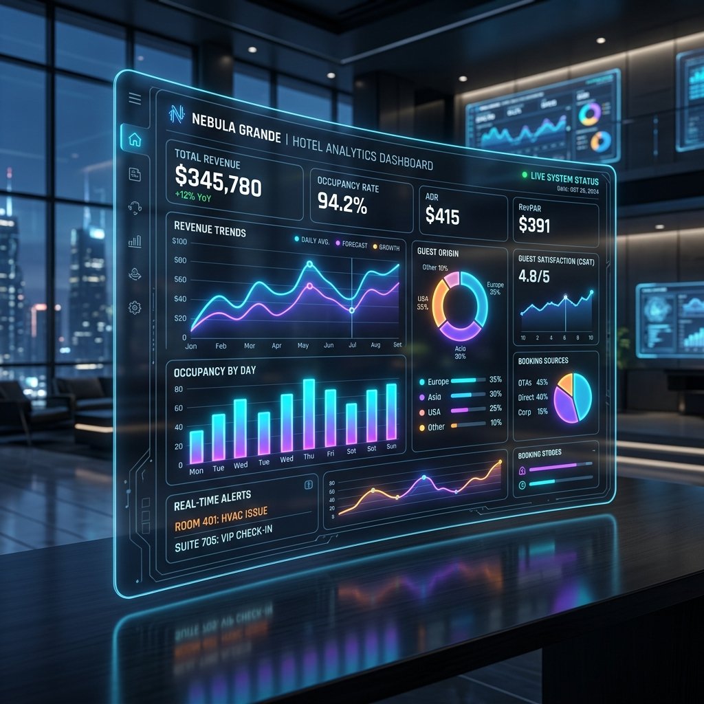 Hotel KPI Analytics Dashboard Mockup